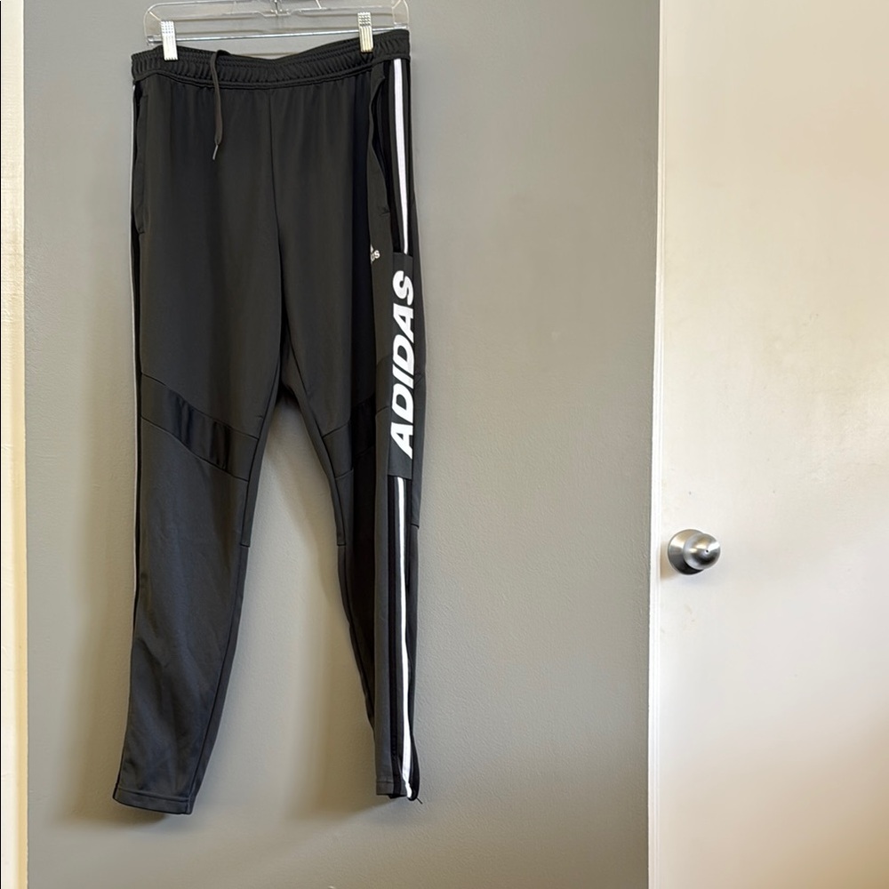 Adidas Black Joggers with White Logo